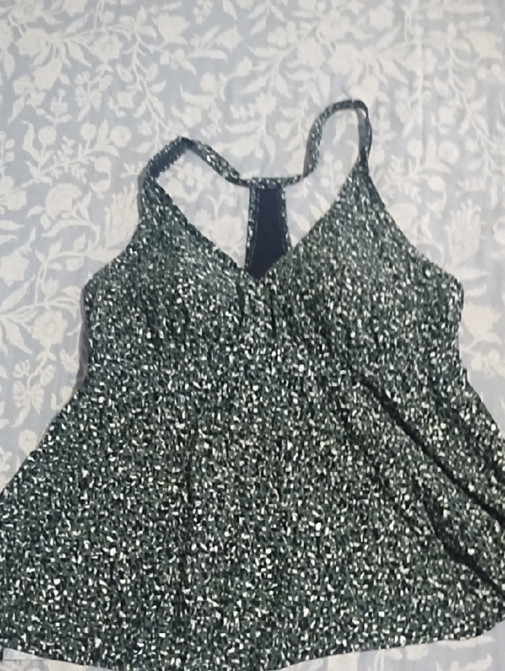 Kona Sol Black and White Speckled Tankini Top